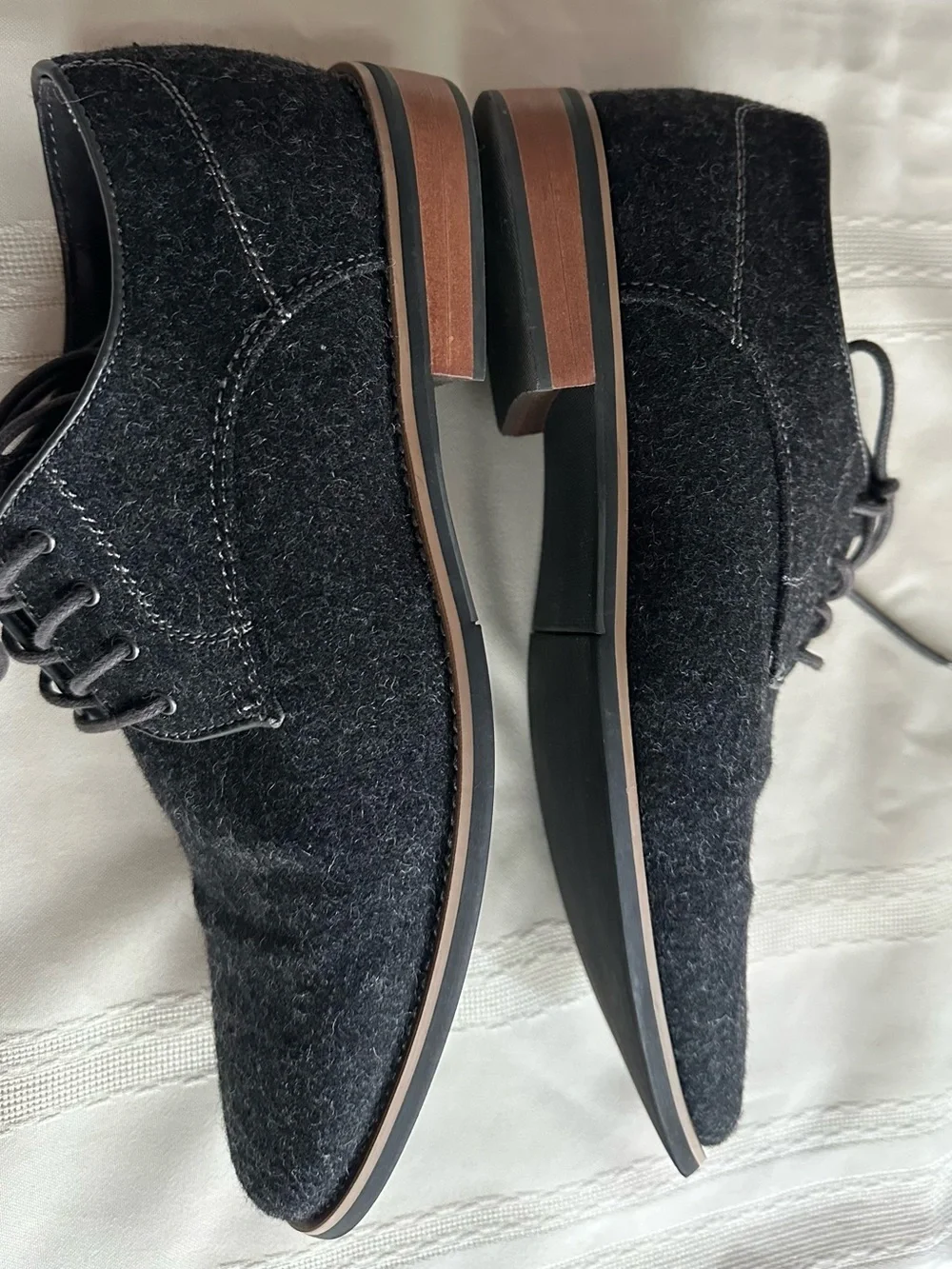 Giorgio Brutini Oxford Shoes Size 8.5 US Black/Gray Melange Fabric Men’s